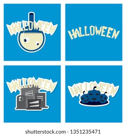 Happy Halloween design elements. Halloween design elements, logos, badges, labels, icons and objects.