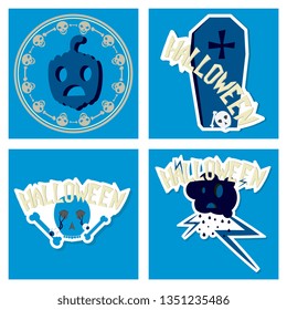 Happy Halloween design elements. Halloween design elements, logos, badges, labels, icons and objects.