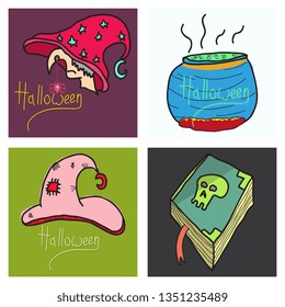 Happy Halloween design elements. Halloween design elements, logos, badges, labels, icons and objects.