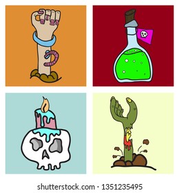 Happy Halloween design elements. Halloween design elements, logos, badges, labels, icons and objects.