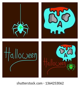 Happy Halloween design elements. Halloween design elements, logos, badges, labels, icons and objects.