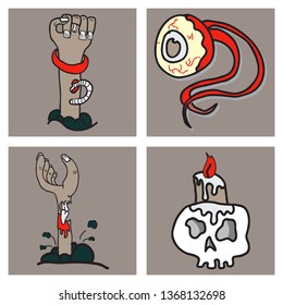 Happy Halloween design elements. Halloween design elements, logos, badges, labels, icons and objects.