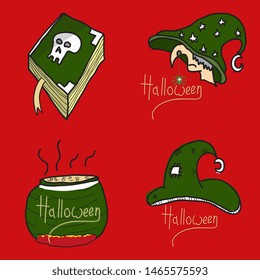 Happy Halloween design elements. Halloween design elements, logos, badges, labels, icons and objects.