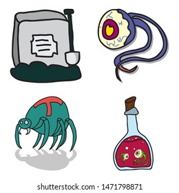 Happy Halloween design elements. Halloween design elements, logos, badges, labels, icons and objects.