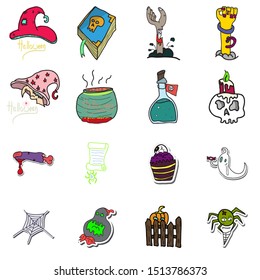 Happy Halloween design elements. Halloween design elements, logos, badges, labels, icons and objects.