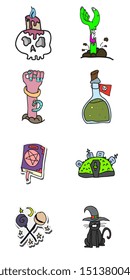 Happy Halloween design elements. Halloween design elements, logos, badges, labels, icons and objects.