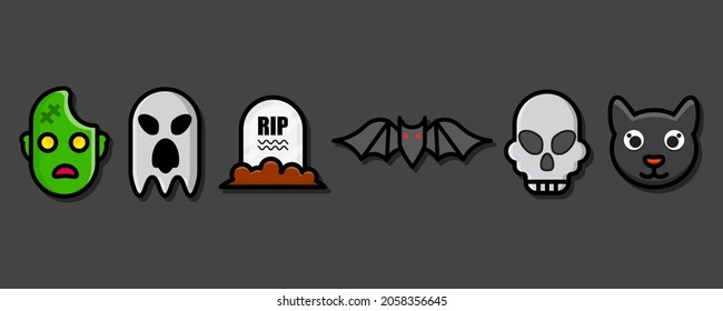 Happy Halloween design elements. Halloween design elements, logos, badges, labels, icons and objects.