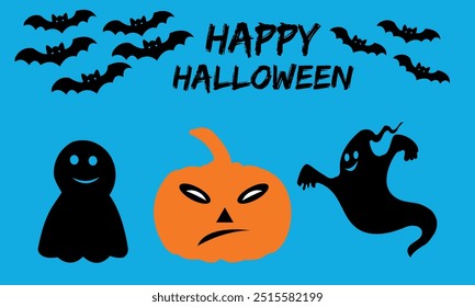 Happy halloween design elements Royalty Free Vector Image  and customizable halloween templates .