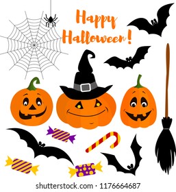 Happy halloween. Halloween design elements set. Vector illustrations for halloween.
