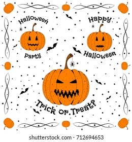 Happy Halloween. Halloween design elements. Vector illustration