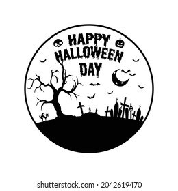Happy Halloween design isolated on a white background