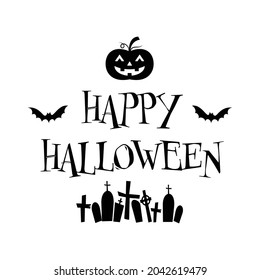 Happy Halloween design isolated on a white background