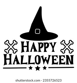 Happy halloween design lettering typography Can be printed as t-shirt, greeting cards, gift or room and office decoration. Also can be social media post content