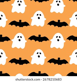 Happy Halloween design of seamless pattern, Suit for package design, wallpaper, fashion print, Housing wallpaper, arty-crafty. 