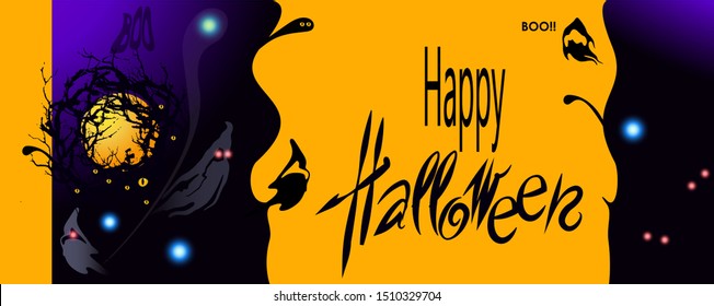 Happy Halloween  Design template and web for banner, poster, greeting card, party invitation.