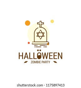 Happy Halloween design with typography and white background