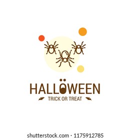 Happy Halloween design with typography and white background