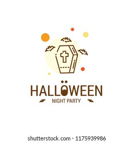 Happy Halloween design with typography and white background