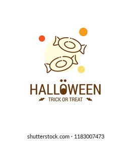 Happy Halloween design with typography and white background