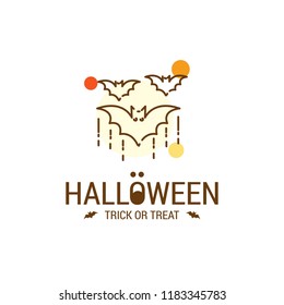 Happy Halloween design with typography and white background