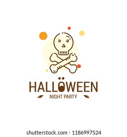 Happy Halloween design with typography and white background