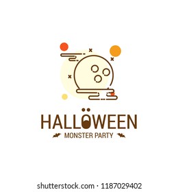 Happy Halloween design with typography and white background