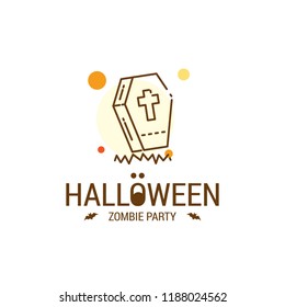 Happy Halloween design with typography and white background