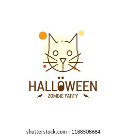 Happy Halloween design with typography and white background