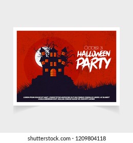 Happy Halloween design with typography and white background vect