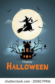 Happy Halloween dig letter background. vector illustration design