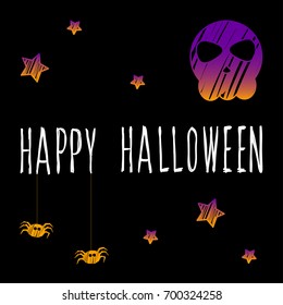 Happy halloween doodle card template. Abstract hand drawn halloween pattern for design card, party invitation, poster, album, menu, t shirt, bag print etc.
