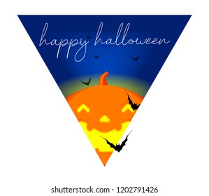 Happy Halloween Doodle-Poster Vector Pumpkin and Bats 