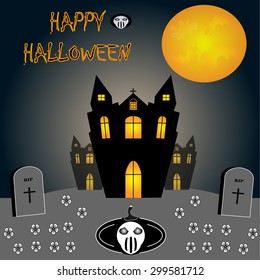 Happy Halloween with dracula house