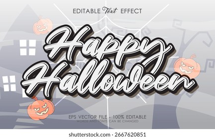 Happy halloween editable text effect comic style
