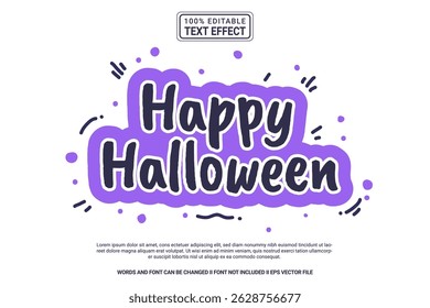 Happy Halloween Editable Vector 3D Text Effect – colorful and modern typography with comic style for poster, branding, social media