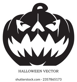 Happy Halloween element Silhouettes vector, Halloween black and white line-art clipart for decoration and cards 