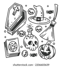 Happy Halloween elements icon collection