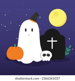 Happy halloween elements vector illustration design.