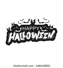 Happy halloween emblem. Lettering composition for banner, poster, greeting card, party invitatio