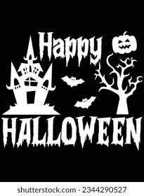 Happy halloween EPS file for cutting machine. You can edit and print this vector art with EPS editor. svg