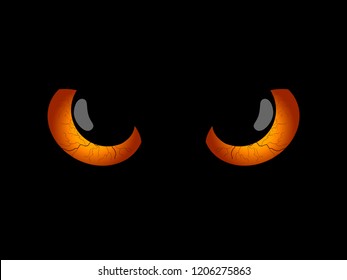 Happy Halloween. Evil scary eyes, black pupils. Halloween element for design. Vector illustration