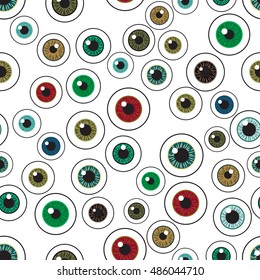 Happy Halloween. Eyeballs.Vintage. Seamless pattern repetitive tightly on a background. Vector illustration.Concept eyes Halloween night.