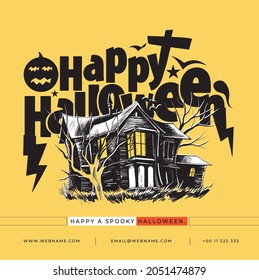 Happy Halloween Festival Banner Template.