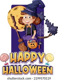 Happy Halloween Festival Logo Design illustration