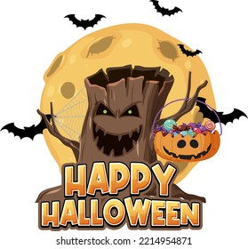 Happy Halloween Festival Logo Design illustration