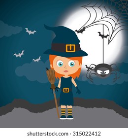 Happy halloween festival party cards, vector illustration.