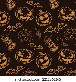 Happy Halloween Festive bright pattern design. Holiday halloween cartoon style vibe. Vector illustration