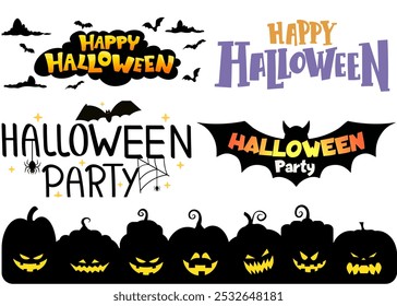 Happy Halloween, Festive Spooky Greeting, Eerie Typography Design, Colorful Halloween Theme, Perfect for Cards and Decorations, Trick-or-Treat Fun, Whimsical Illustrations, Celebrate the Halloween