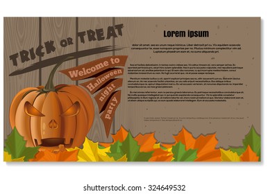 Happy Halloween. Festive vector background. Template flyer.