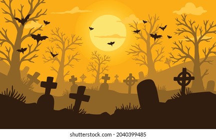 Happy halloween flat design background